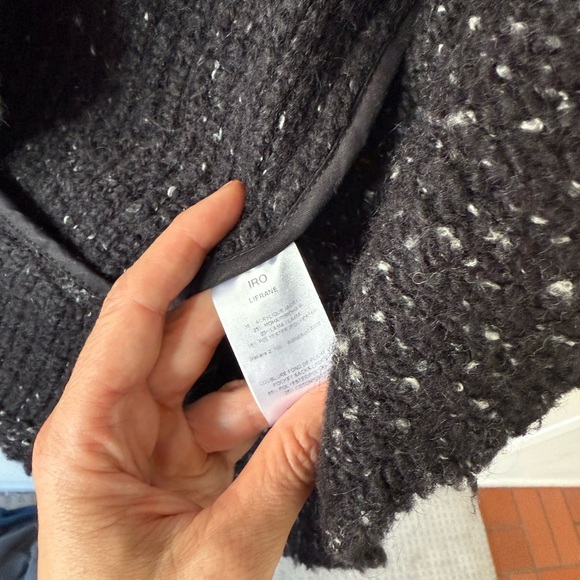 IRO Black and White Tweed and Leather Jacket - Picture 6 of 7